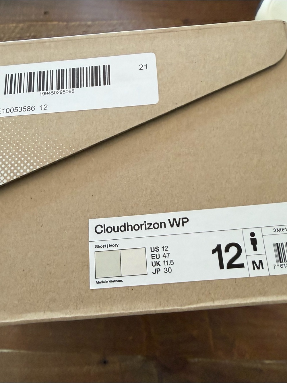 On Running Cloudhorizon Waterproof Men's Sneakers — Cream/Off-White - Picture 8 of 8